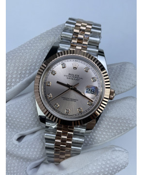 (준비완료/특급배송)NO.3083/롤렉스 데이저스트 126331 41미리 로즈골드 콤비 다이아몬드 인덱스 QP공장