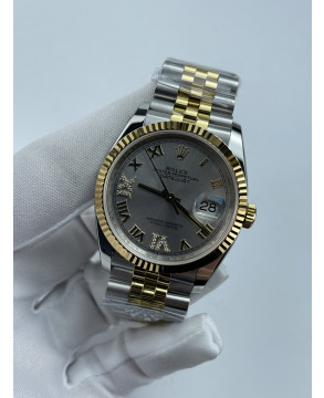 (준비완료/특급배송)NO.3517/롤렉스 데이저스트 36미리 최신형 옐로우 골드 콤비 로만 화이트 6.9시 다이아 포인트 QP공장